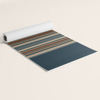 Dark Indigo Tan Stripes Yoga Mat Gallery Image 2