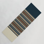 Dark Indigo Tan Stripes Yoga Mat Gallery Image 1