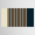 Dark Indigo Tan Stripes Tablecloth Gallery Image 2