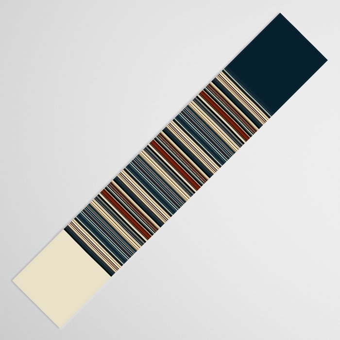 Dark Indigo Tan Stripes Table Runner Gallery Image 3