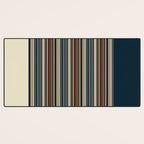 Dark Indigo Tan Stripes Desk Mat Gallery Image 3