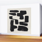 Mid Century Modern Minimalist Abstract Art Brush Strokes Black & White Ink Art Shapes Wall Mural Gallery Image 2