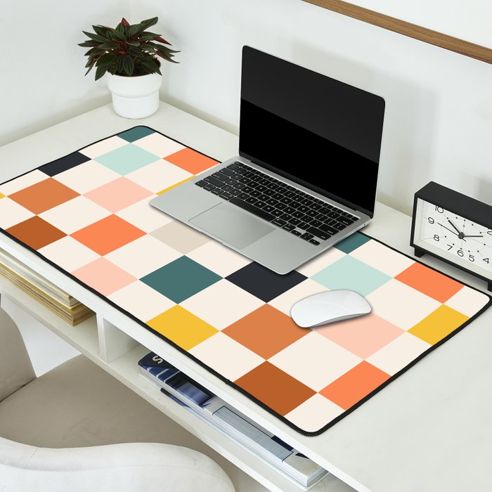 Check mate - earthy Desk Mat Gallery Image 2
