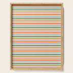 Colorful retro stripe line art pattern Serving Tray Gallery Image 1