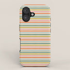 Colorful retro stripe line art pattern iPhone Case Gallery Image 1