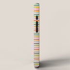 Colorful retro stripe line art pattern iPhone Case Gallery Image 2