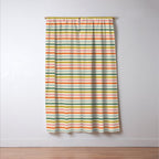 Colorful retro stripe line art pattern Window Curtain Gallery Image 3