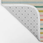 Colorful retro stripe line art pattern Bath Mat Gallery Image 2