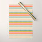 Colorful retro stripe line art pattern Wrapping Paper Gallery Image 1