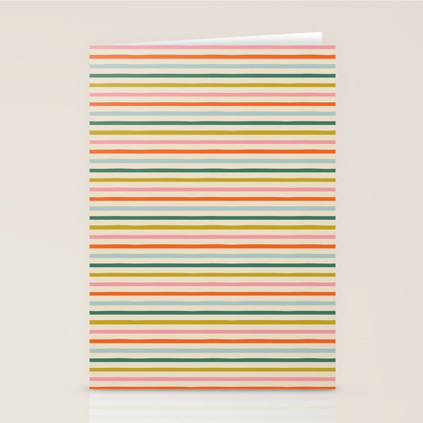 Colorful retro stripe line art pattern Stationery Card Gallery Image 1