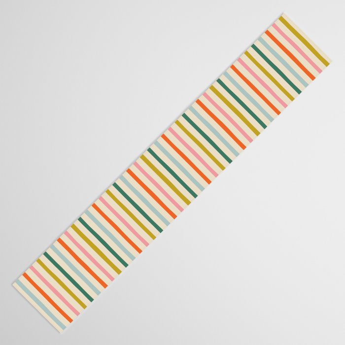 Colorful retro stripe line art pattern Table Runner Gallery Image 3