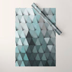 Triangles Teal Gray Wrapping Paper Gallery Image 1