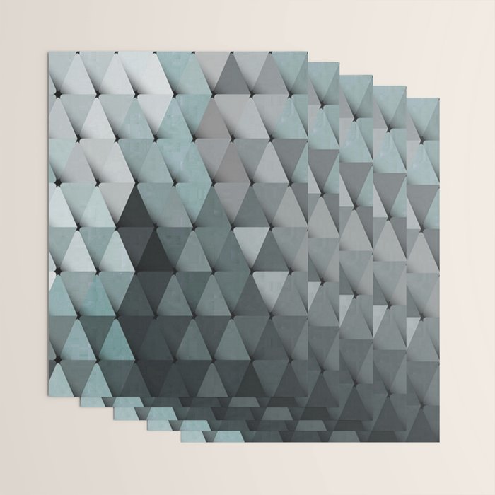 Triangles Teal Gray Wrapping Paper Gallery Image 3