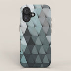Triangles Teal Gray iPhone Case Gallery Image 1
