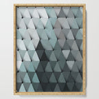 Triangles Teal Gray Serving Tray Gallery Image 1