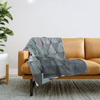 Triangles Teal Gray Throw Blanket Gallery Image 1