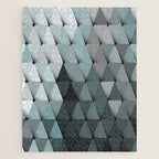 Triangles Teal Gray Jigsaw Puzzle Gallery Image 1