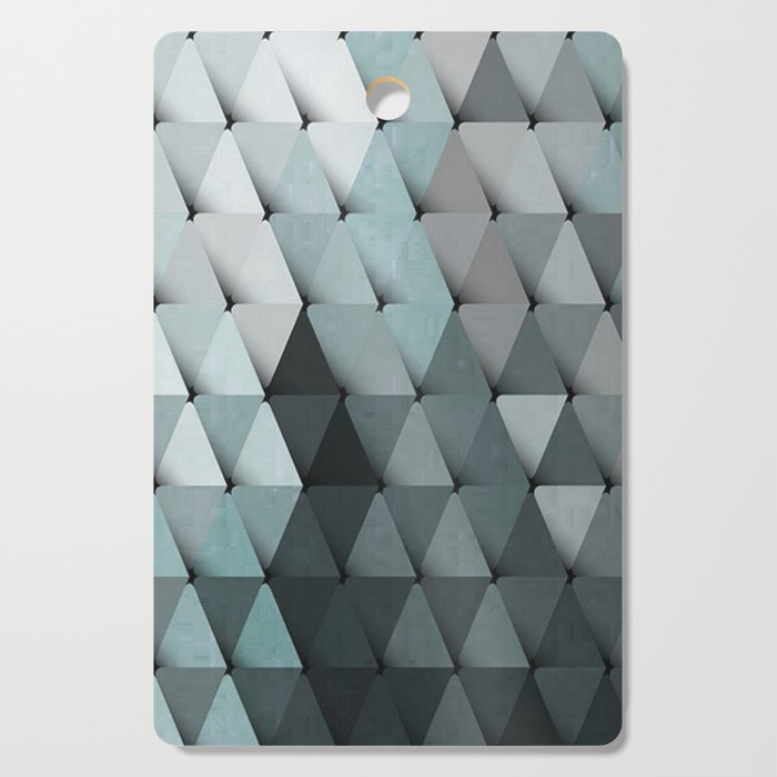 Triangles Teal Gray Cutting Board Gallery Image 1