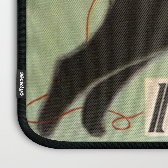 Vintage Japanese Black Cat Laptop Sleeve Gallery Image 3