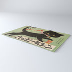 Vintage Japanese Black Cat Rug Gallery Image 3