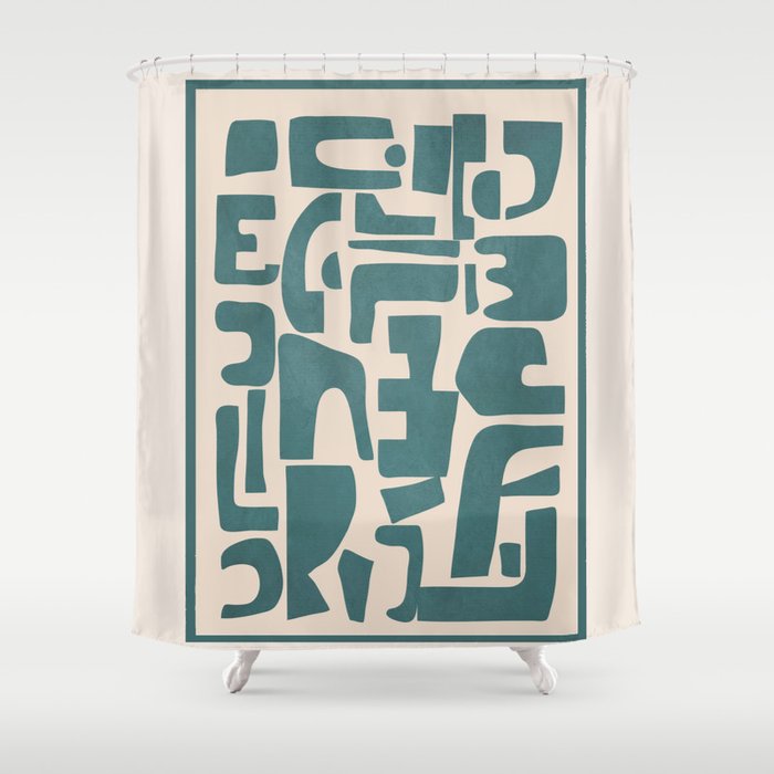 Organic Contemporary Modern Shapes 12 Shower Curtain Gallery Image 1