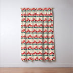 Poppy flowers and bird Window Curtain Gallery Image 3