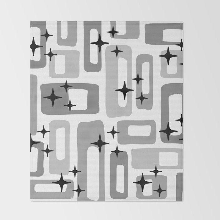 Retro Mid Century Modern Abstract Pattern 241 Throw Blanket Gallery Image 2