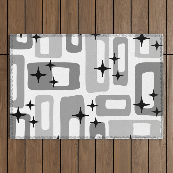 Retro Mid Century Modern Abstract Pattern 241 Outdoor Rug Gallery Image 1