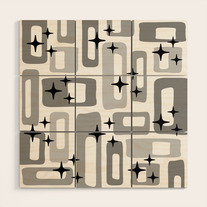 Retro Mid Century Modern Abstract Pattern 241 Wood Wall Art Gallery Image 1