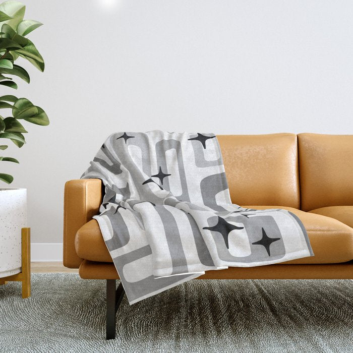 Retro Mid Century Modern Abstract Pattern 241 Throw Blanket Gallery Image 1