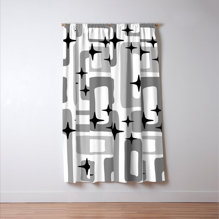 Retro Mid Century Modern Abstract Pattern 241 Window Curtain Gallery Image 3