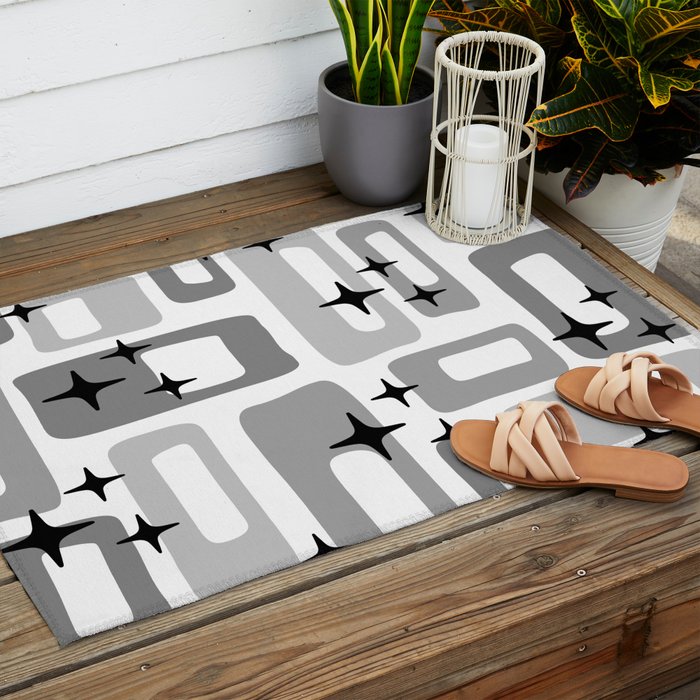 Retro Mid Century Modern Abstract Pattern 241 Outdoor Rug Gallery Image 2