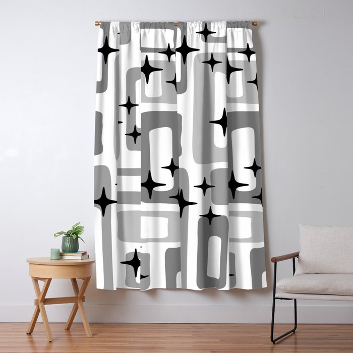Retro Mid Century Modern Abstract Pattern 241 Window Curtain Gallery Image 5