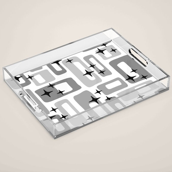 Retro Mid Century Modern Abstract Pattern 241 Acrylic Tray Gallery Image 1