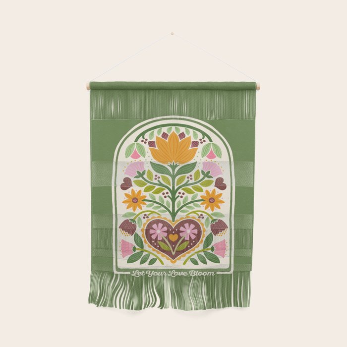 Let your Love Bloom Floral Folk Art Wall Hanging Gallery Image 1