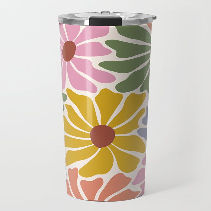 Big Groovy Flower - Vintage Travel Mug Gallery Image 1