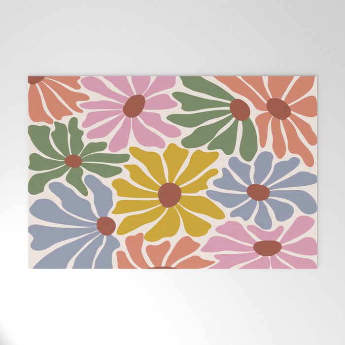 Big Groovy Flower - Vintage Welcome Mat Gallery Image 1