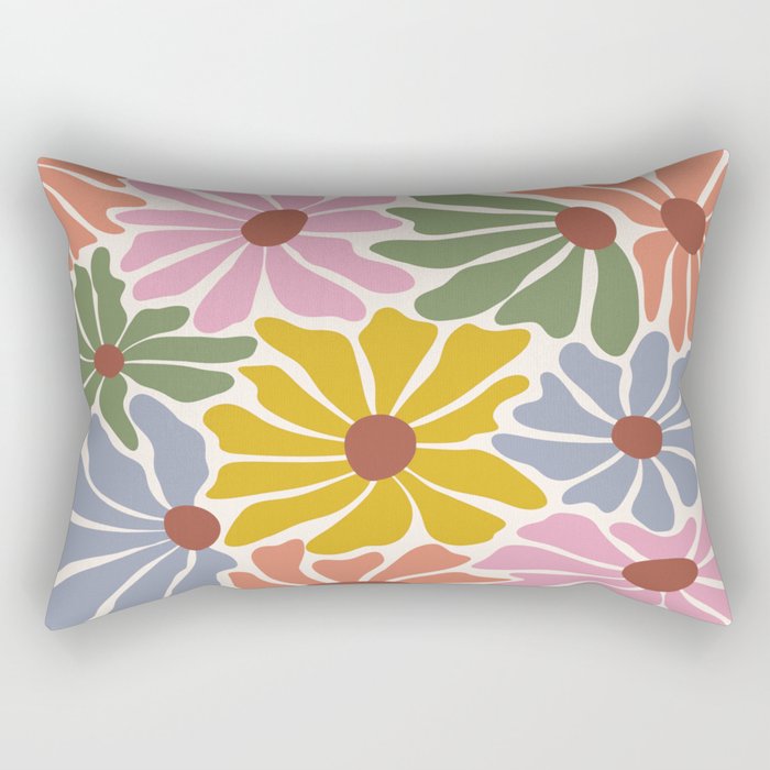 Big Groovy Flower - Vintage Rectangular Pillow Gallery Image 1