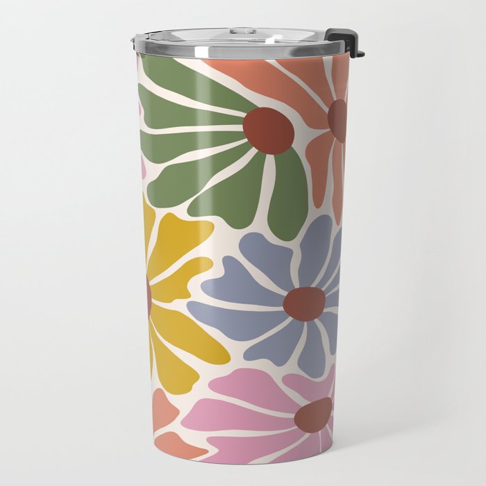 Big Groovy Flower - Vintage Travel Mug Gallery Image 2