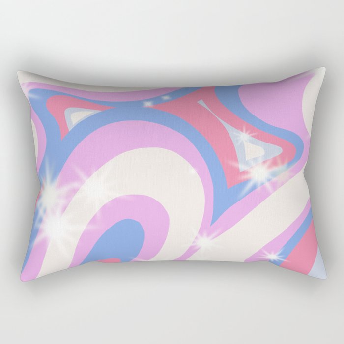 Groovy retro swirls purple Rectangular Pillow Gallery Image 1