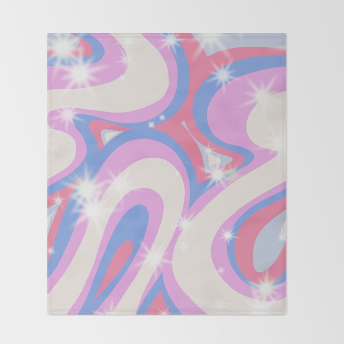 Groovy retro swirls purple Throw Blanket Gallery Image 2