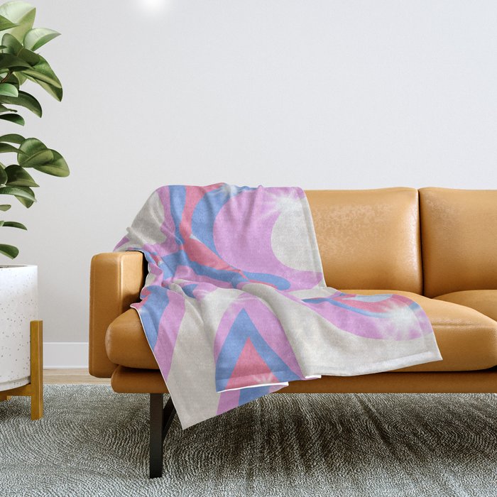 Groovy retro swirls purple Throw Blanket Gallery Image 1
