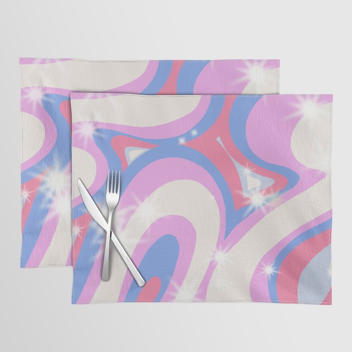 Groovy retro swirls purple Placemat Gallery Image 1