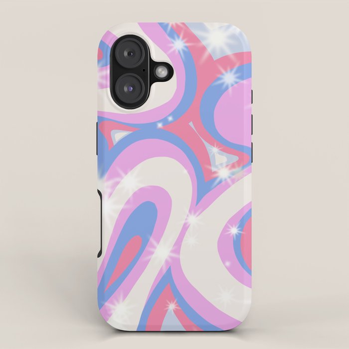 Groovy retro swirls purple iPhone Case Gallery Image 1
