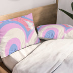 Groovy retro swirls purple Pillow Sham Gallery Image 2