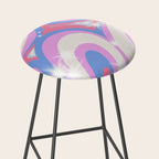 Groovy retro swirls purple Stool Gallery Image 2