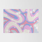 Groovy retro swirls purple Rug Gallery Image 2