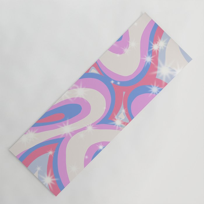 Groovy retro swirls purple Yoga Mat Gallery Image 1