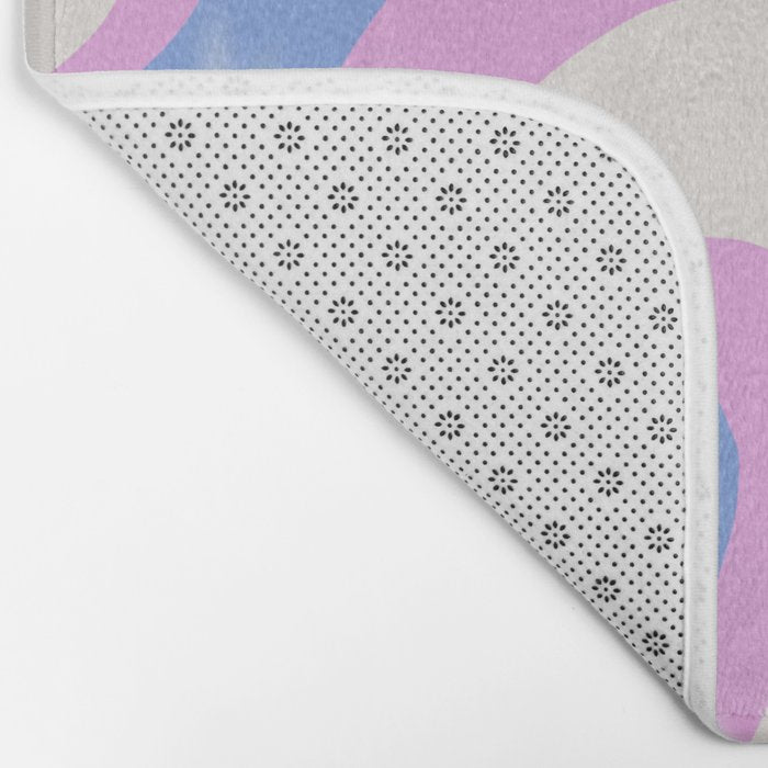 Groovy retro swirls purple Bath Mat Gallery Image 2