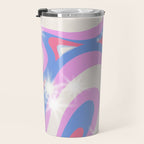 Groovy retro swirls purple Travel Mug Gallery Image 3